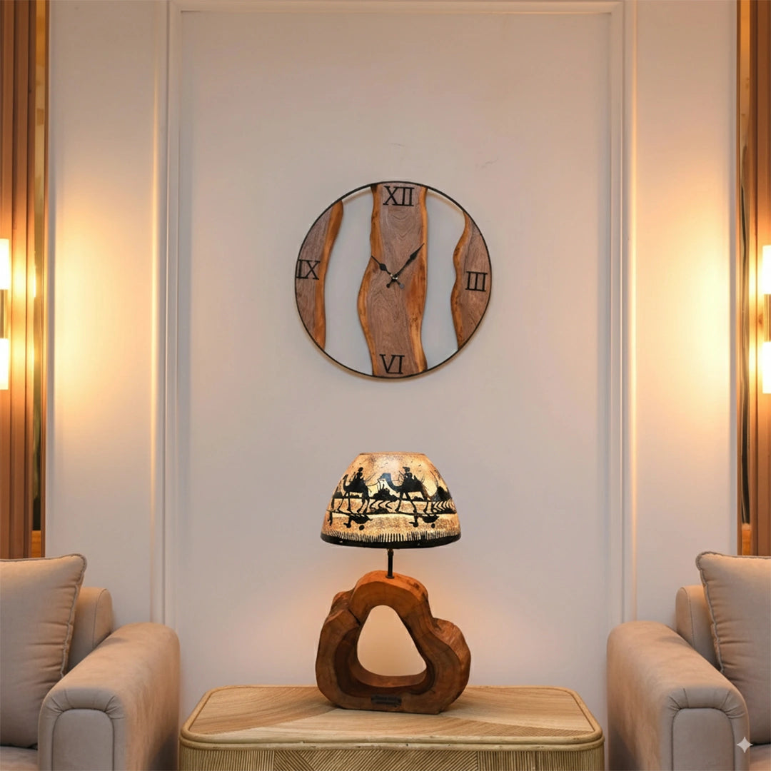 Statement Combo (Noor-e-Multan Live Edge Lamp + Zaman Live Edge Clock)