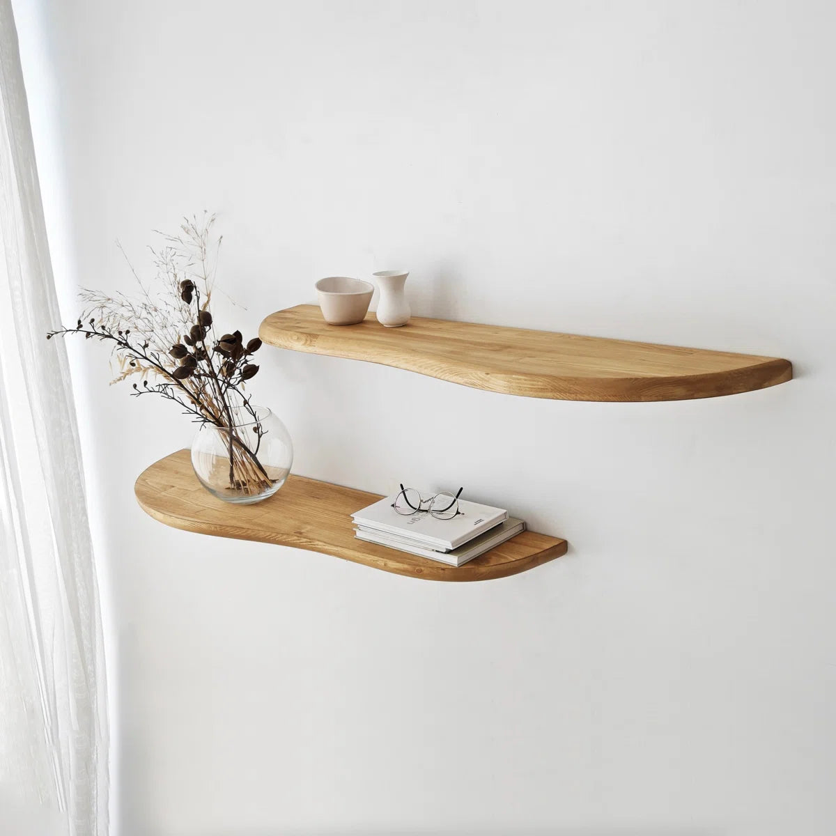 Aurea Organic Mango Wood Floating Wall Shelf