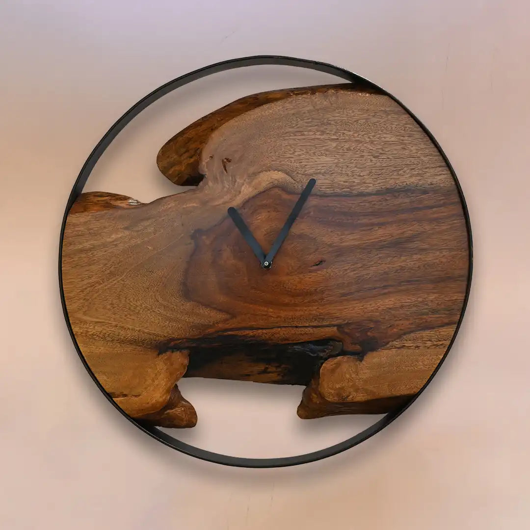 Mantle Live Edge Clock